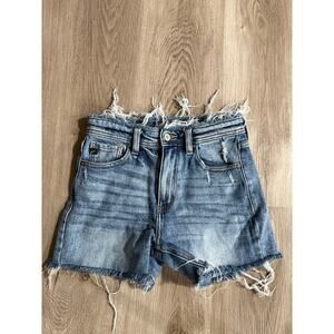 Kancan Distressed Denim Shorts, Women's size Small